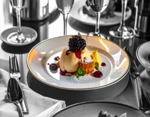 Plat création cerises en textures