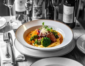 Plat création linguine à l'ail